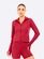 Jaqueta Feminina Manly Com Frisos VERMELHO