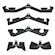 Kit Puxadores Anatômico Maciço Academia Yangfit Multipegadas PRETO