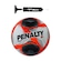 Kit Bola de Society Penalty S11 R2 25 + Bomba de Ar BRANCO/LARANJA