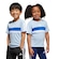 Camiseta Infantil Adidas Seasonal Essentials Tiberio Três Listras AZUL CLA/BRANCO