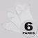 Kit Meia Cano Curto Selene Sapatilha 6 Pares unissex BRANCO