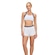 Short Feminino Alto Giro Sobreposto Cós Elástico BRANCO/CINZA