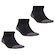 Meia Cano Médio adidas Quarter - 3 pares - Unissex PRETO