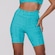 Bermuda Feminina Orbis Fitness Meia Coxa Jacquard Poliamida Cós Alto AZUL CLARO
