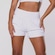 Short Feminino Orbis Fitness Bolso Fitness Jacquard Poliamida Cintura Alta BRANCO