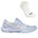 Kit Tênis ASICS GEL-Rocket 12 E Meia - Feminino AZUL/OURO