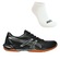 Kit Tênis ASICS GEL-Rocket 12 E Meia - Masculino PRETO/CINZA