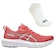 Kit Tênis ASICS Gt-1000 14 E Meia - Feminino ROSA/BRANCO