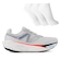 Tênis Masculino New Balance 1080 V14 + 3 Pares de Meias CINZA/LARANJA CLA