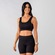 Conjunto Fitness Short E Top Alça Canelado Alma Genius Feminino PRETO