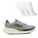 Tênis Fila Racer Speedzone Masculino + 3 Pares de Meias CINZA/OURO