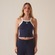 Camiseta Regata Fila Ribbed Letter Retro Feminina AZUL ESCURO