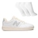 Tênis Unissex New Balance BB80 + 3 Pares de Meias BRANCO