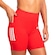 Short Adidas 3 Listras com Bolso Feminino VERMELHO/BRANCO