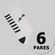 Kit Cano Alto Meia Kappa 6 Pares Performance I Unissex BRANCO