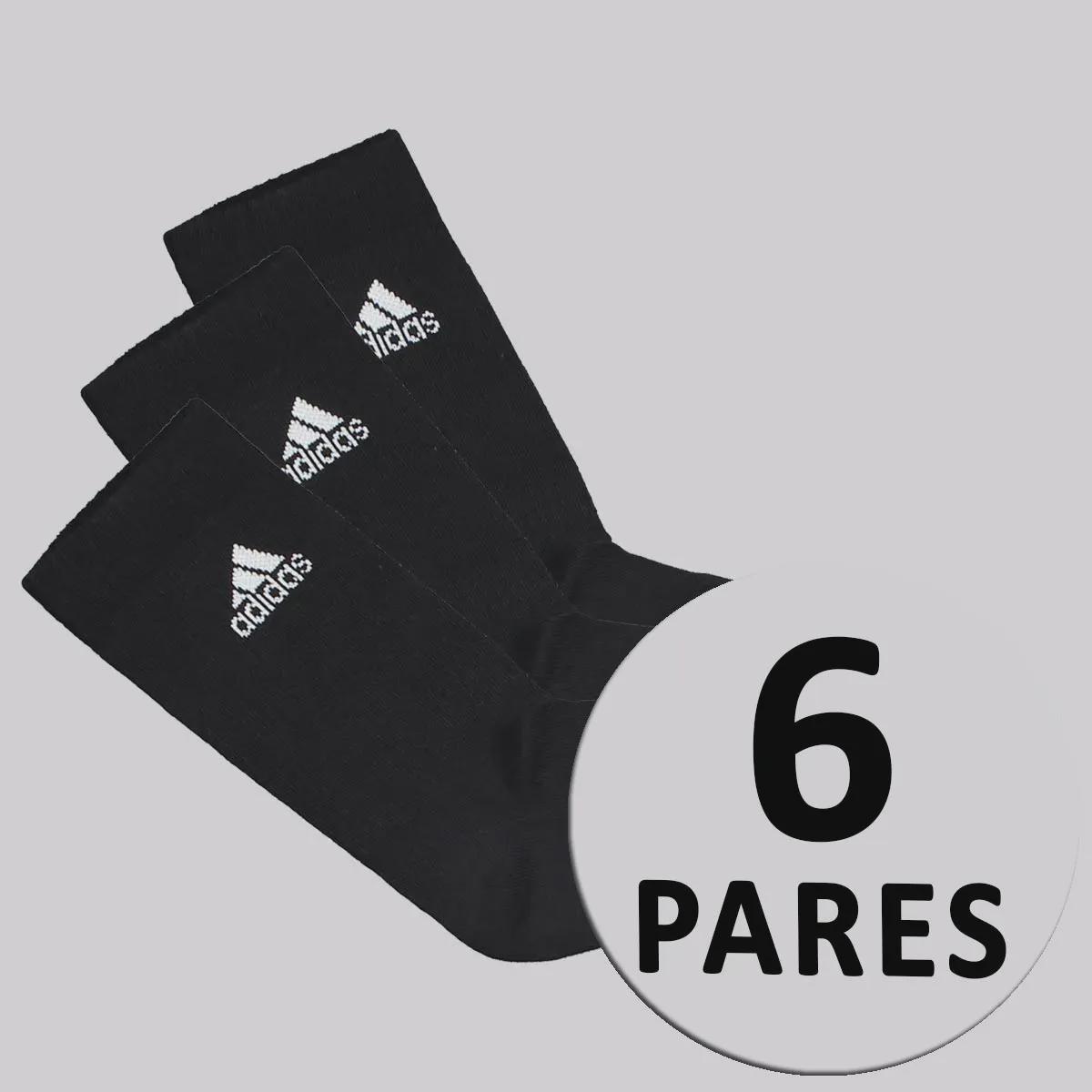 Meia Cano Alto adidas Unissex - 6 unidades PRETO