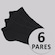 Meia Cano Baixo adidas Unissex - 6 pares PRETO