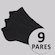 Meia Cano Baixo adidas Unissex - 9 pares PRETO