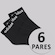 Meia Cano Curto adidas Logo Linear Ankle Unissex - 6 Pares PRETO