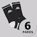 Meia Cano Médio  Kappa Comfort Unissex - 6 Pares PRETO
