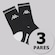 Meia Cano Médio Kappa 3 Pares Comfort  - 3 pares PRETO