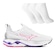 Tênis Mizuno Wave Mirai 7 Feminino + 3 Pares de Meias BRANCO/ROSA