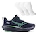 Tênis Mizuno Base Prime Masculino + 3 Pares de Meias AZUL ESC/VERDE