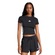 Camiseta adidas Essentials 3 Stripes Baby Look Feminina PRETO