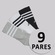Meia Cano Alto adidas 3S - 9 Pares Unissex BRANCO