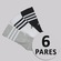 Meia Cano Alto adidas 3S - 6 Pares Unissex BRANCO