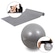 Kit Alongamento Vollo Tapete Antiderrapante + Bola Pilates CINZA