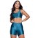 Conjunto Top e Short New Zig 3D Vekyo Bojo Compressão Moda Fitness AZUL