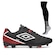 Chuteira de Campo Masculino Umbro Attak Eternal + 1 Par de Meião Penalty Matis 788 PRETO/VERMELHO