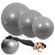 Kit 3 Bolas de Pilates Yoga Vollo 75cm + 65cm + 55cm CINZA