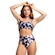 Biquíni Top Faixa Estampado Vekyo Hot Pants Roupa Para Piscina Moda Praia Feminina AZUL