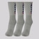 Kit Meia Fila 3 Pares Cano Alto Double Unissex CINZA