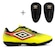 Kit Chuteira Society Infantil Umbro Cannon Jr + Caneleira AMARELO