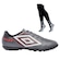 Kit Chuteira Society Adulto Umbro Fast Ii + Meião CINZA/BRANCO
