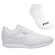 Kit Tênis Feminino Fila Renno Classic Sl + Meia BRANCO/PRATA