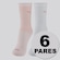 Kit 6 Pares de Meias Puma Cano Longo Feminina BRANCO