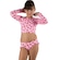 Biquíni Cropped Manga Longa Vekyo Moda Praia Infantil ROSA