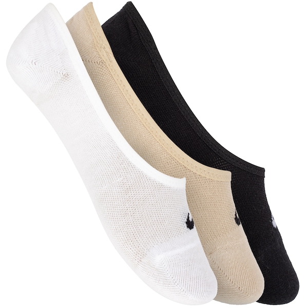 Kit de Meias Nike Lightweight Footie com 3 Pares - Feminino | Cor: BRANCO/PRETO | Tamanho: M