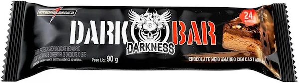 Barra de Proteína Integralmédica Dark Bar - 1 Unidade de 90g - Chocolate Meio Amargo com Castanhas | Cor: CHOCOLATE | Tamanho: único