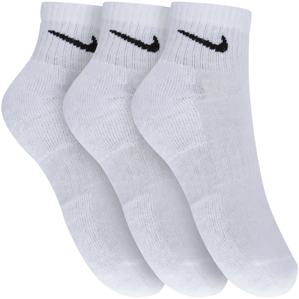 Kit de Meias Nike Everyday Cushion Ankle com 3 Pares - Adulto