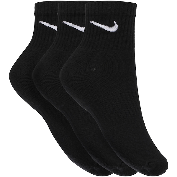 Kit de Meias Nike Everyday Cushion Ankle com 3 Pares - Adulto