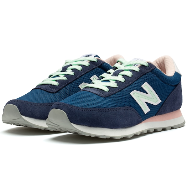 Vista 3 Tênis New Balance WL501 - Feminino AZUL ESC/ROSA New Balance AZUL ESC/ROSA