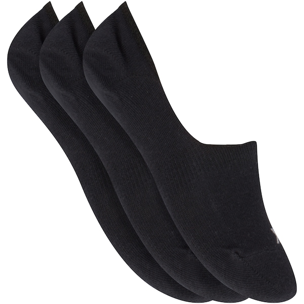 Kit de Meias Invisível Oxer com 3 Pares - 34 a 38 - Feminino | Cor: PRETO | Tamanho: 34-38
