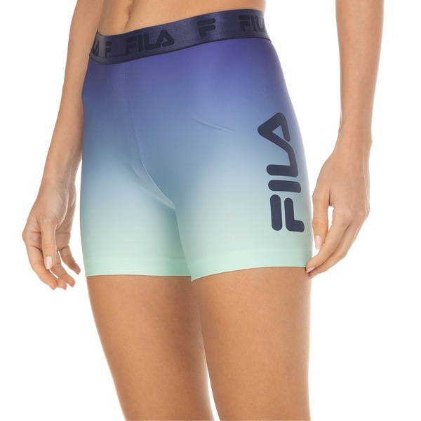 Shorts Fila Train Elastic II - Feminino | Cor: AZUL/VERDE | Tamanho: M
