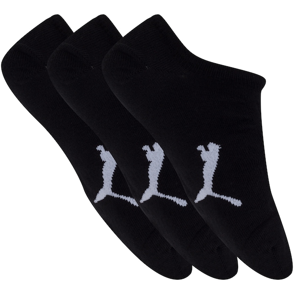 Vista 2 Kit de Meias Sapatilha Puma Esportiva com 3 Pares - 39 a 43 - Adulto PRETO Puma PRETO