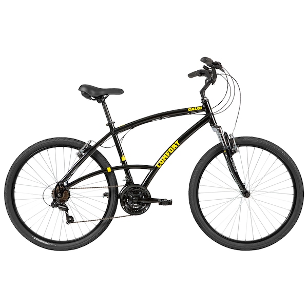Bicicleta Caloi 400 Comfort M - Aro 26 - Freios V-Brake - Câmbio Traseiro Shimano - 21 Marchas | Cor: CINZA ESCURO | Tamanho: 18